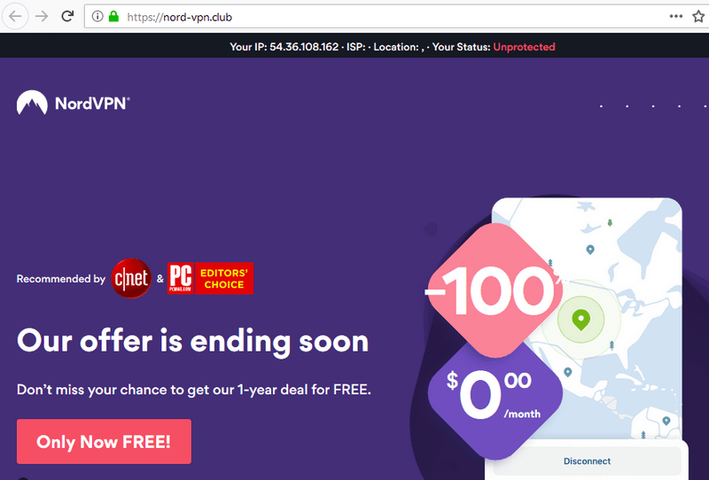 Fake NordVPN Site